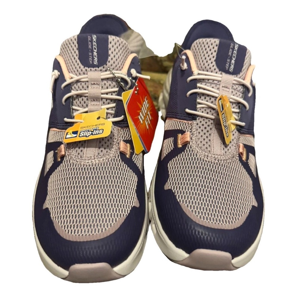 Skechers Navy and Light Pink Slip-On Sneakers